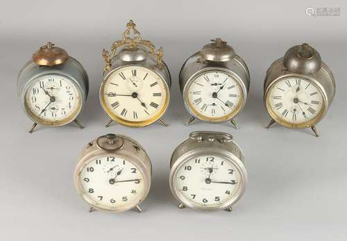 Six antique clocks. First half 20th century. Size: