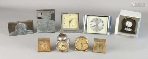 Seven old alarm clocks. Divers. 20th century. Among