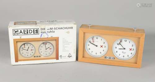 Former East German Ruhla birch wooden chess clock. In