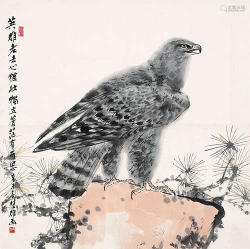 方楚雄（b.1950） 英雄独立 镜框 设色纸本