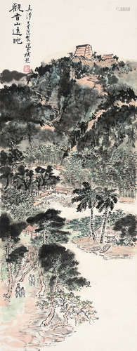 任真汉（1907～1991） 山水 镜框 设色纸本