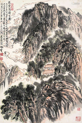 吴静山（b.1943） 读书图 镜框 设色纸本