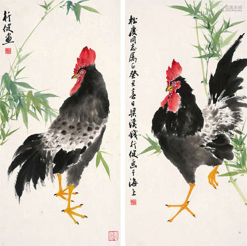 钱行健（b.1935） 1973年作 大吉图 镜框 （二开） 设色纸本