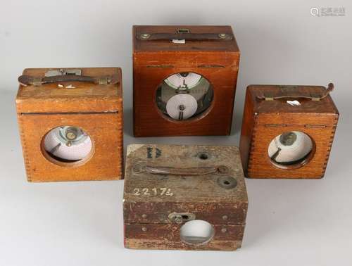 Four old / antique pigeon clocks. 1) La Ledoise Lede,