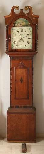 19th Century English mahogany grandfather clock with