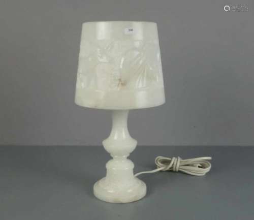 ALABASTER - LAMPE / TISCHLAMPE / lamp, Alabaster mit ungeglätteten und polierten Partien und
