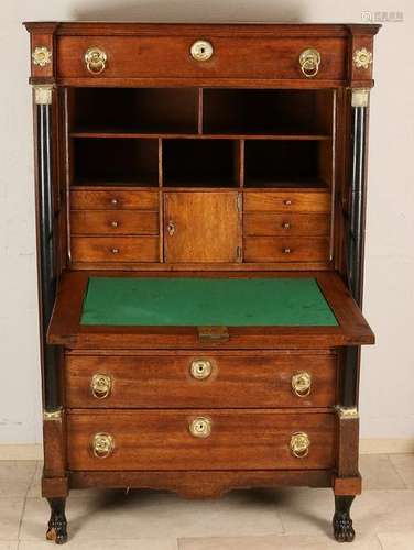 Early 19th century Dutch oak Empire secretary with full