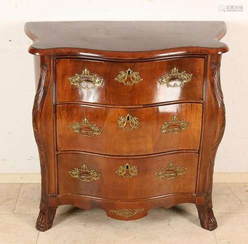 18th Century mahogany bombé Dutch commode with bronze