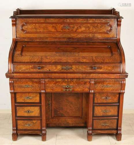 Empire German Louis Philippe walnut writing desk with