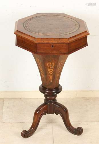 19th Century rare English rosewood sewing table with