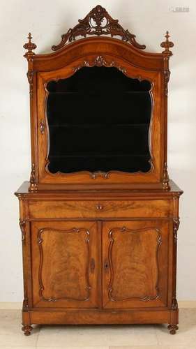 Hollandse mahogany bonheur sides with glass, crown and