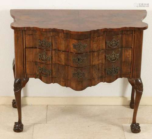 Antique organ curved Baroque walnut chest of drawers