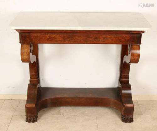 Beautifully Dutch mahogany trumeau with claw feet,