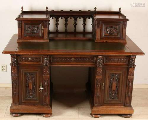 Magnificent four-piece antique walnut historicism