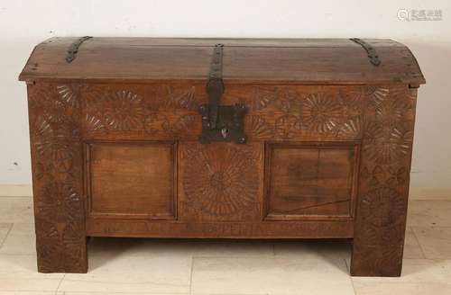 18th - 19th Century Dutch oak blanket chest with name