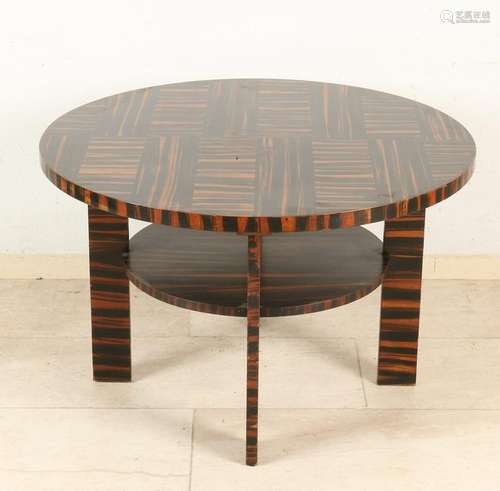 Macassar Art Deco-style coffee table. Circa 1930.