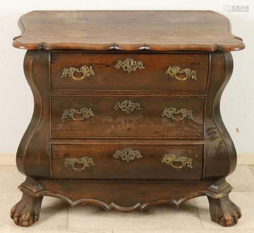 19th Century Dutch Baroque oak chest of drawers with