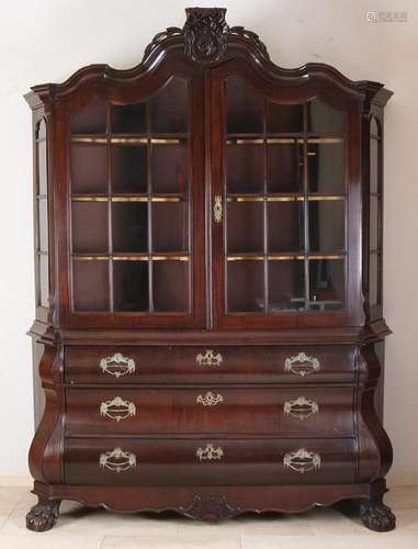 Dutch Baroque mahogany cabinet with beautiful bronze