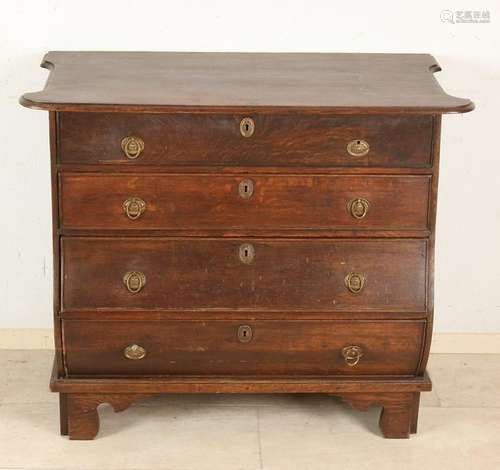 18th century Dutch oak Barock 4-drawer chest of