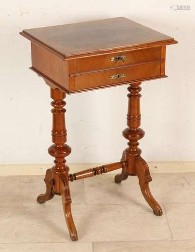 German Gründerzeit walnut sewing table in living with