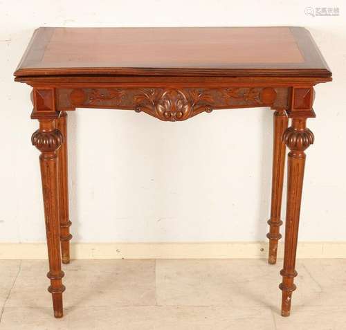 German Gründerzeit walnut console with carving. Circa