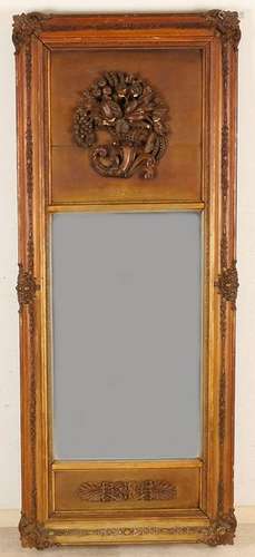 Great 19th century gilded mirror with cut and stucco.