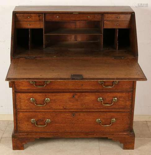 18th Century English oak schrijfsecretaire with