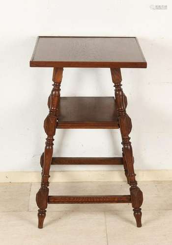 Antique German oak side table. Circa 1880. Gründerzeit.