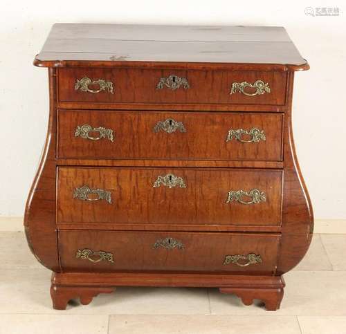 Dutch mahogany Louis XV commode with brass fittings.