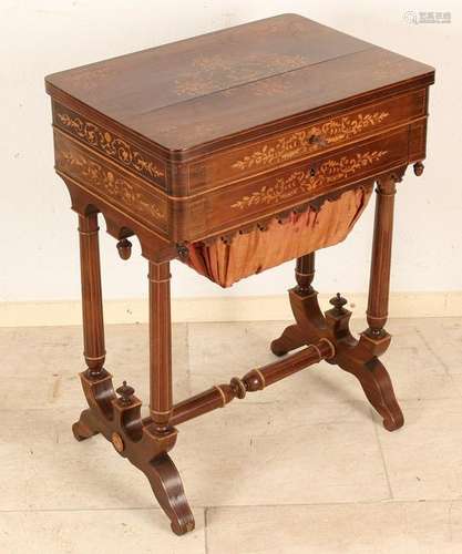 19th Century rosewood sewing table with around 'teeter