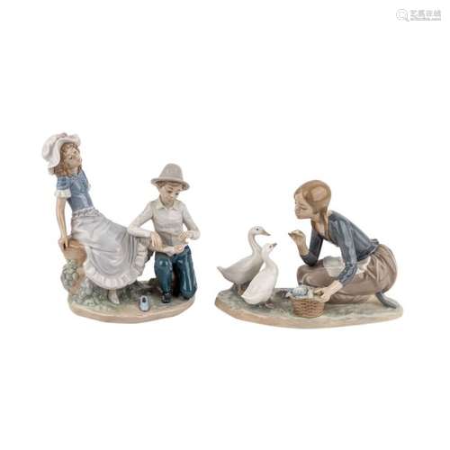 LLADRO 2 Figurengruppen, 20. Jh..