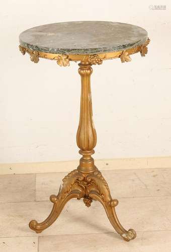 Gold-colored 19th century timber placed side table with