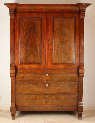 Dutch mahogany Empire cabinet. Circa 1820. Tight model,