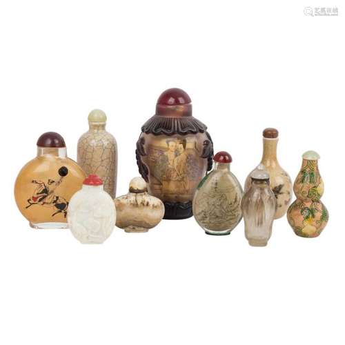 Neun snuff bottle. CHINA, 19./20. Jh..