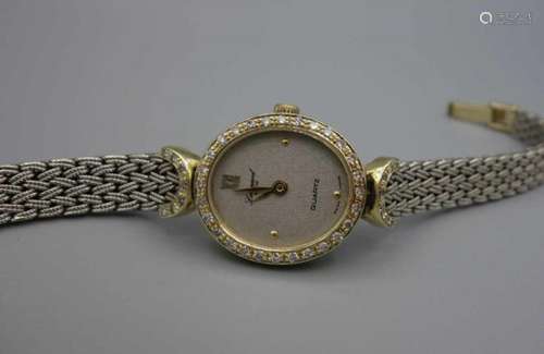 ELEGANTE DAMEN-ARMBANDUHR - LÉONARD / wristwatch, 2. H. 20. Jh., Quarz-Uhr, Manufaktur Léonard /