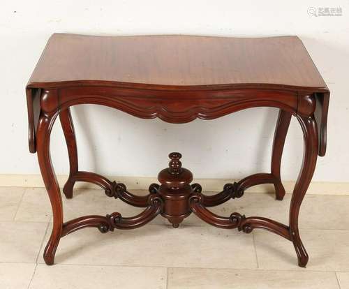 Dutch 19th century mahogany writing table with drawer