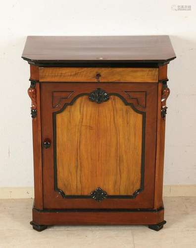 19th Century mahogany-door cabinet with a single tray.