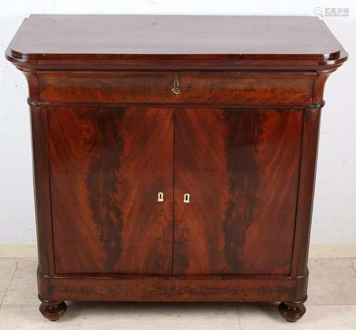 Early 19th century mahogany Dutch Empire commode. Circa