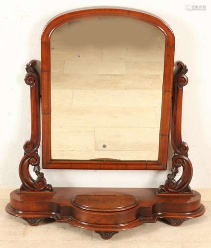 19th Century English mahogany vanity mirror with