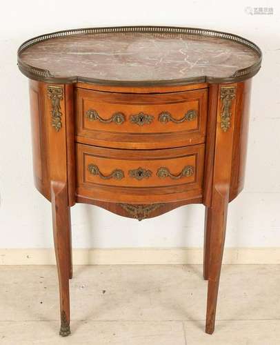 Antique French rosewood commode with two drawers,