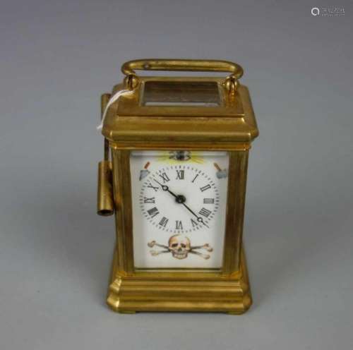 FREIMAURERUHR / TISCHUHR MIT FREIMAUERERSYMBOLIK / Masonic Watch, gemarkt 