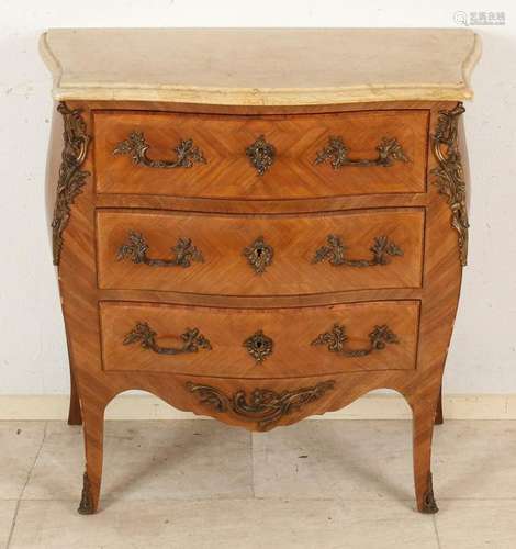 French rosewood Louis XV style commode with bronze