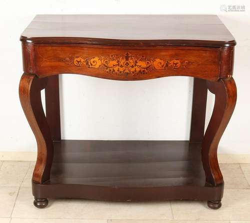 Early 19th century mahogany trumeaux with drawer and