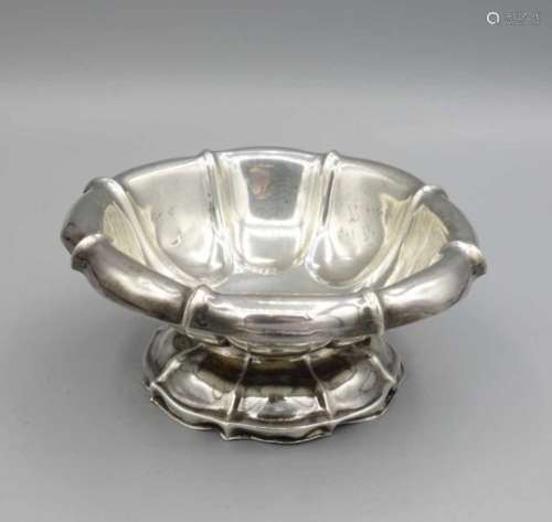 SCHALE / FUSSSCHALE / bowl on a stand, 800er Silber (40,5 g), gepunzt mit Halbmond, Krone,