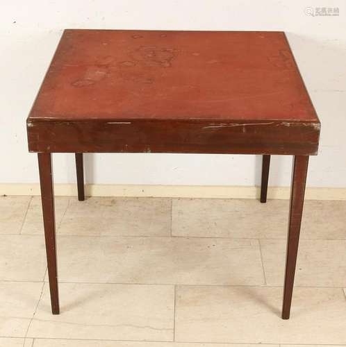 Large antique English mahogany picnic / play. Fold.