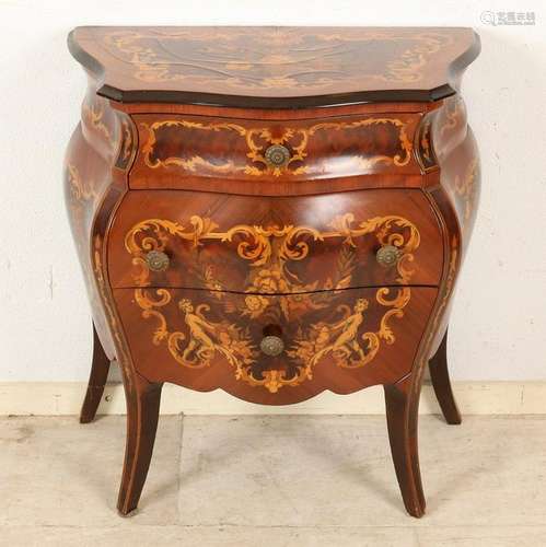 Italian inlaid Baroque-style chest of drawers with