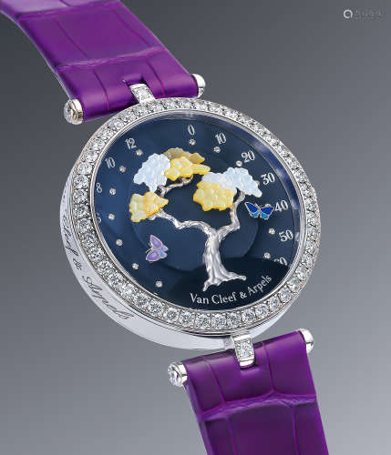 梵克雅宝诗意复杂功能系列18K白金镶钻女装腕表