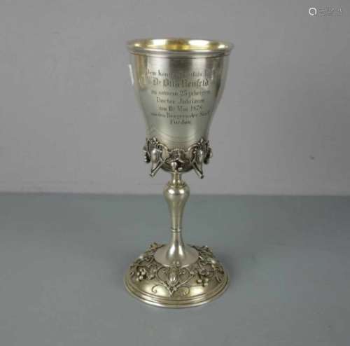 HISTORISMUS POKAL / KELCH / silver goblet, um 1878, wohl deutsch, 800er Silber, 268 Gramm, gemarkt