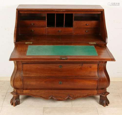 19th Century Dutch colonial Baroque teak desk with claw