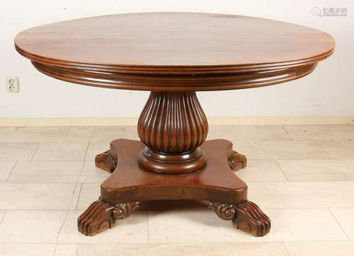 Large antique teak dining table. Circa 1900. Size: 80 x